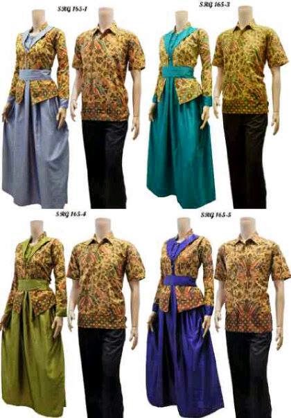 Model Baju Batik Seragam pasangan  Pria Wanita Busana 
