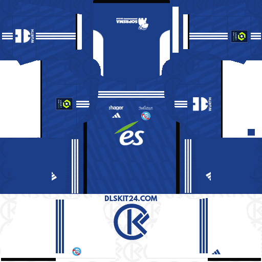 RC Strasbourg Kits 2023-2024 Adidas - Dream League Soccer Kits 2024 (Home)