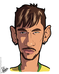 Cartoon caricature of Neymar