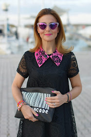 Essequadro eyewear, Fato creazioni, Blackfive lace dress, pink sunglasses, Fashion and Cookies, fashion blogger