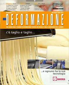 Deformazione 195 - Giugno & Luglio 2013 | ISSN 1973-7270 | PDF HQ | Mensile | Professionisti | Lamiera | Laser | Materiali
Strumento utile per il lavoro di chi ha fatto della lamiera il fulcro della propria attività, Deformazione è la più aggiornata rivista tecnica specializzata sulla lavorazione della lamiera e su tutte le altre tecniche di deformazione plastica dei metalli. La rivista, segue da vicino uno dei comparti industriali della macchina utensile più vivaci e dinamici, caratterizzato da una costante evoluzione e un continuo rinnovamento tecnologico che Deformazione, cronista attenta di ciò che accade nel proprio settore di riferimento, racconta ai lettori con competenza e obbiettività, in un linguaggio consono ma semplice. I contenuti della rivista sono il frutto delle esperienze dirette maturate dalla redazione a stretto contatto con i costruttori e i lettori che sono i veri protagonisti del settore, ognuno con la propria storia e il proprio bagaglio di esperienze, competenze e applicazioni. Ampia la tipologia degli argomenti trattati, che spaziano dal taglio dei formati lamiera con tecnologia laser, plasma e water-jet, alle tecniche più convenzionali come lo stampaggio a freddo e a caldo, la piegatura e la saldatura con processi MIG/MAG, TIG e laser.