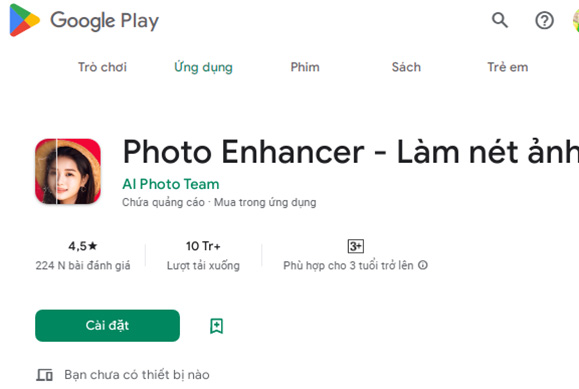 Photo Enhancer - Làm nét ảnh với AI- Tải App miễn phí a3