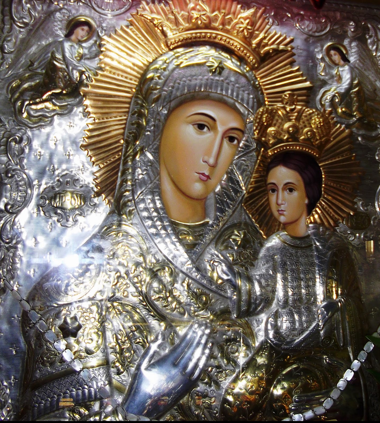 ÎNGERII ARHANGHELI ȘI FECIOARA MARIA CU ISUS HRISTOS,ICOANA ORIGINALĂ DIN CAPELA PAȘCANI 8.09.2019