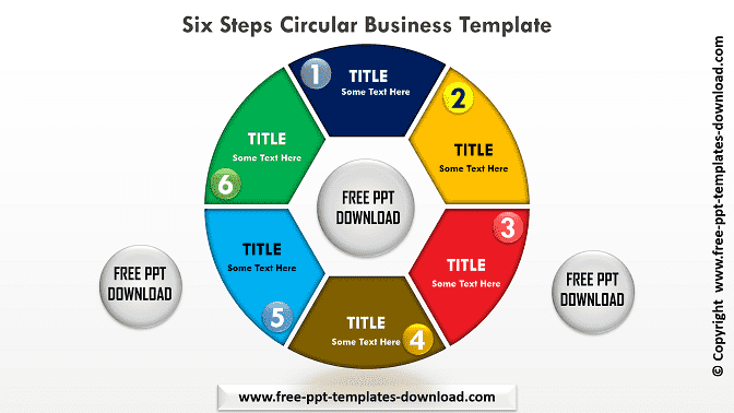Six Steps Circular Business PPT Template Download