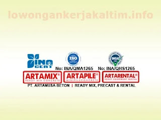 Lowongan Kerja PT Artanusa Beton, Lowongan Kerja Samarinda Kaltim Kaltara 2021 SMA SMK D3 D4 S1  Mekanik Engineering Purchasing Marketing Accounting Admin HR&GA Marcomm Driver