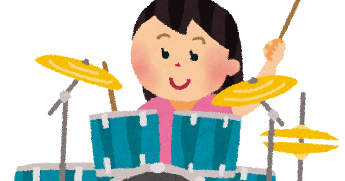 ドラムを叩く人のイラスト 女性ドラマー かわいいフリー素材集 いらすとや