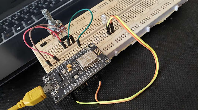 Controlando Brilho do LED com Potenciômetro Porta Analógicos no ESP8266 NodeMCU ADC IDE Arduíno - fvml