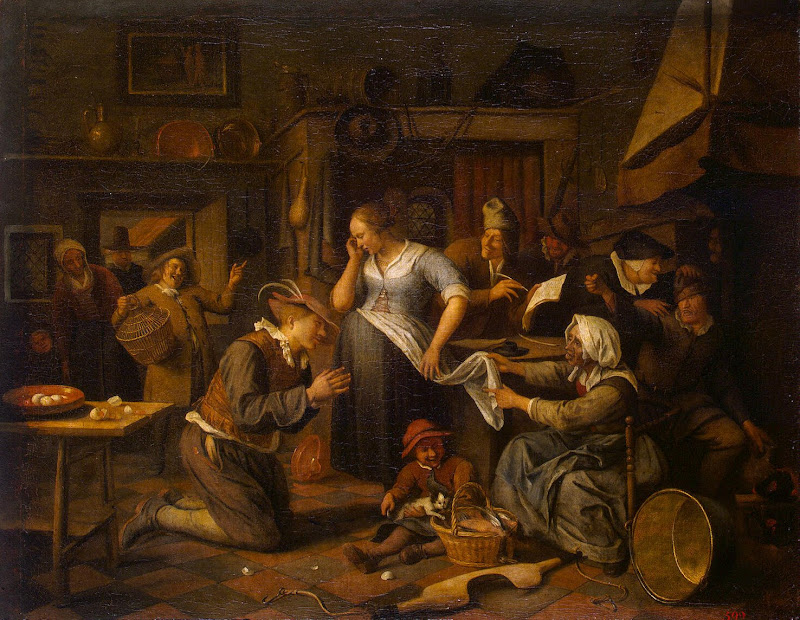 Marriage Contract by Jan Steen - Genre Paintings from Hermitage Museum