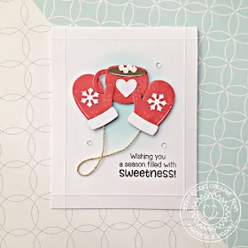 Sunny Studio Stamps: Warm & Cozy Jolly Gingerbread Hot Cocoa And Mittens Christmas Cards by Franci Vignoli