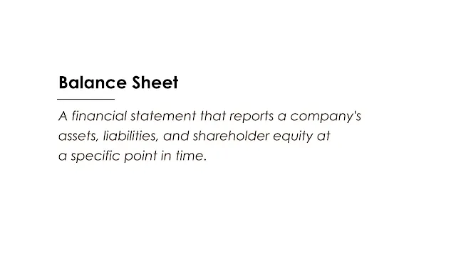 A financial statement that reports a company's assets, liabilities, and shareholder equity at a specific point in time.