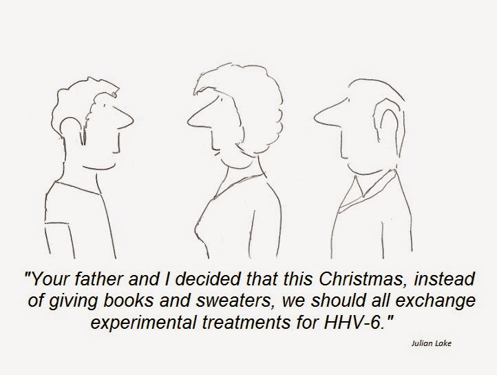 cartoon, hhv-6 christmas, treatment, cfs, chronic fatigue syndrome