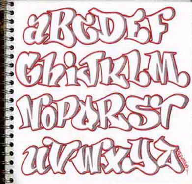 Sketch graffiti alphabets with