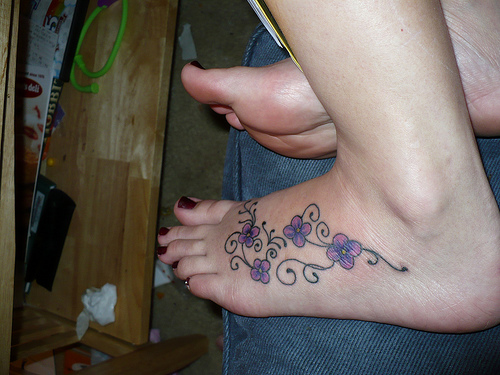 Tattoo Designs For Feet And Ankles. Flower Tattoo Designs For Feet