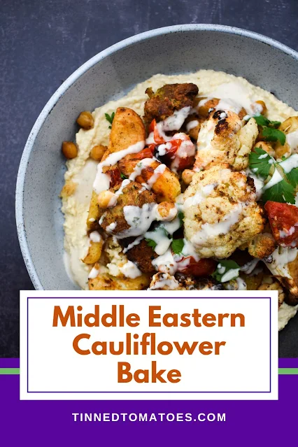 Easy Lebanese Roasted Cauliflower & Potato Bake - Recipe pin.