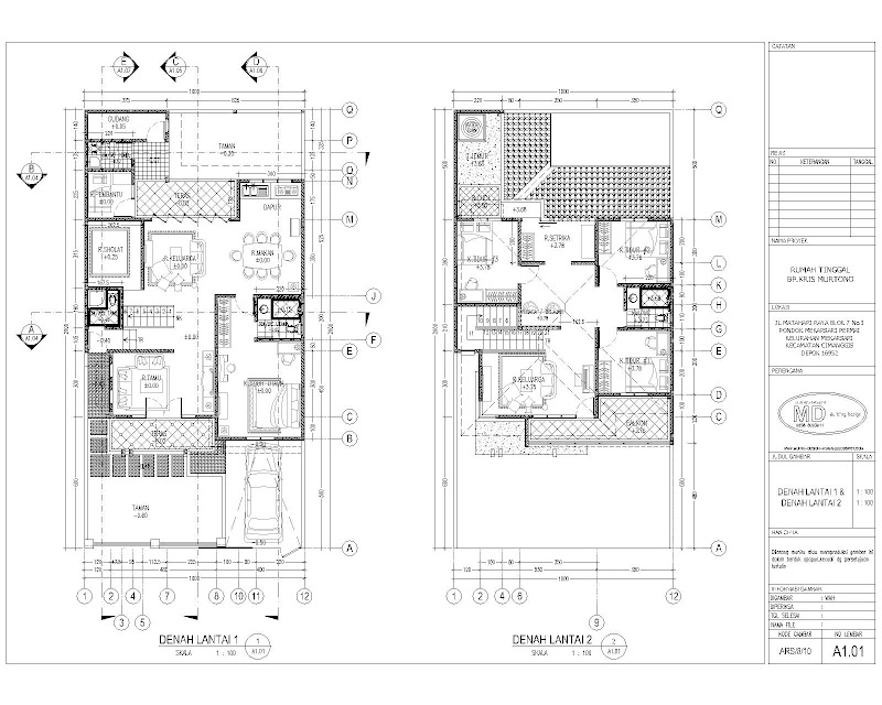 Penting Gambar Denah Rumah 2 Lantai