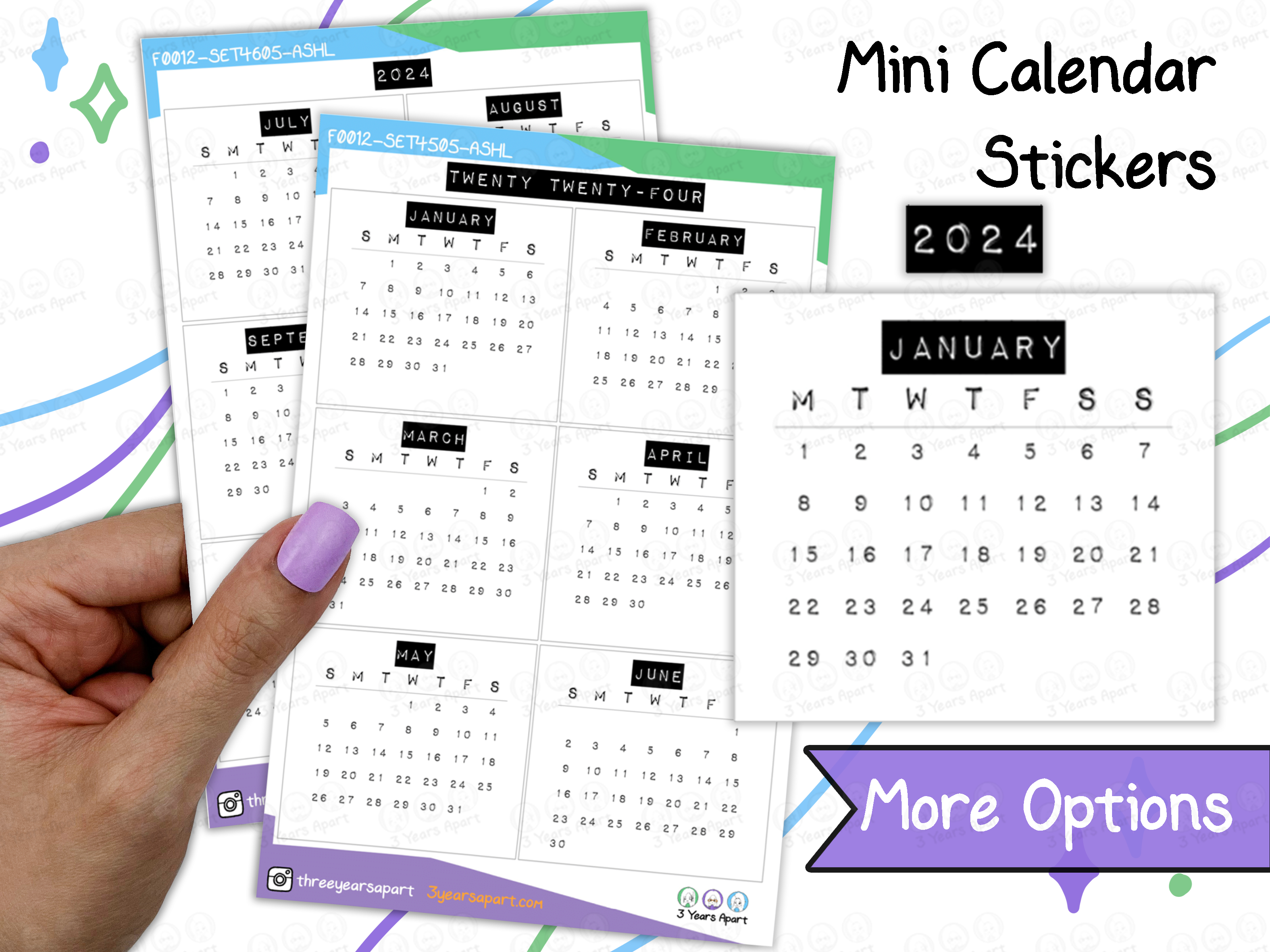2024 Calendar Free Printable, Bullet Journal and Planner Free Download  Year-at-a-Glance & Future Log
