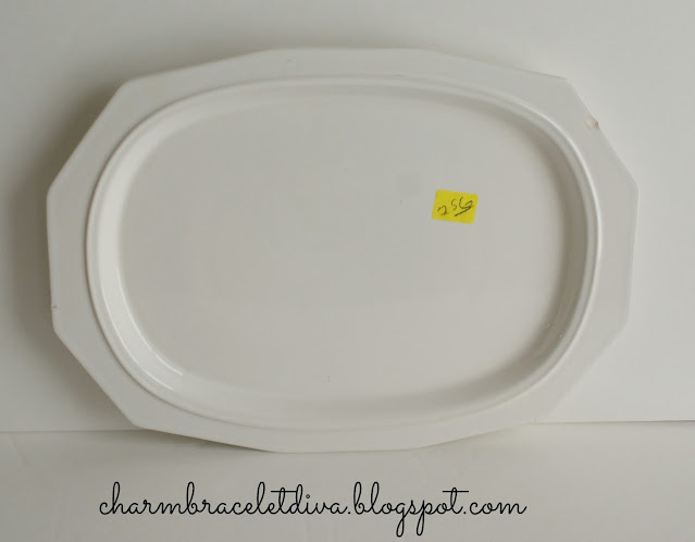 white ironstone serving platter