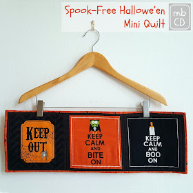 Spook-Free Halloween Mini Quilt by www.madebyChrissieD.com