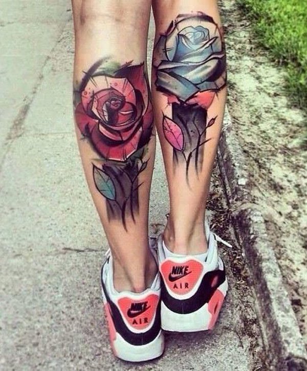 Um perfeito rose tatuagem para mulheres com grande tatuagem de estilo. É delicado e ainda forte, assim como todas as mulheres lá fora.