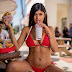 Mia Khalifa Eating A Burger And Fries In A Red Bikini Is Hotter Than Any Fire On The Grill