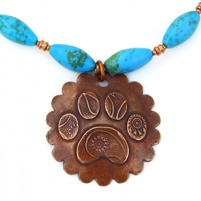 dog lover paw print pendant necklace gift for women