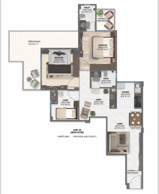 Ganga Tathastu 35 Unit 1B Floor Plan