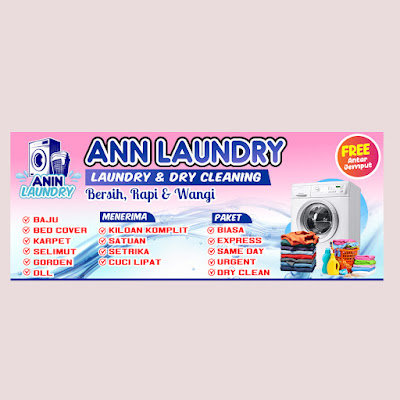Contoh Desain Banner Laundry