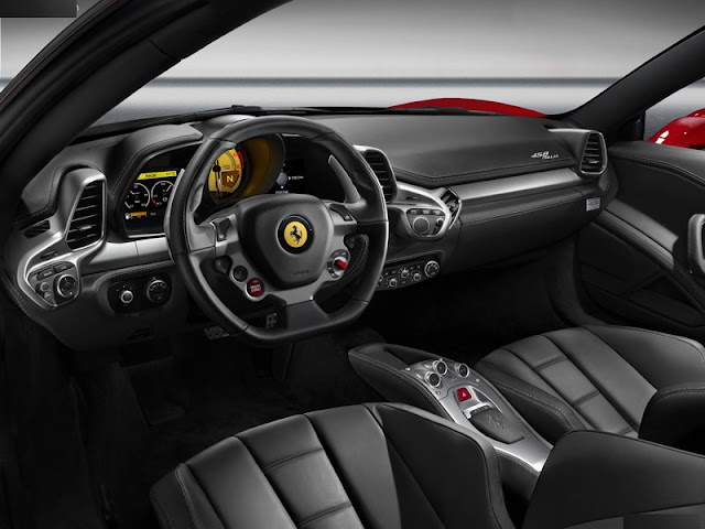 Picture Showing Interior Portion of a Ferrari 458 Italia