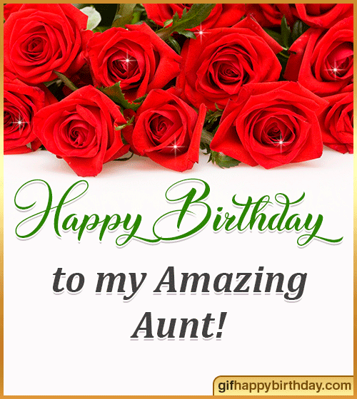 happy birthday gif flower aunt