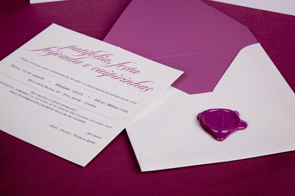 patit convite aniversário identidade personalizado rosa lacre de cera IMG_3822 (13)