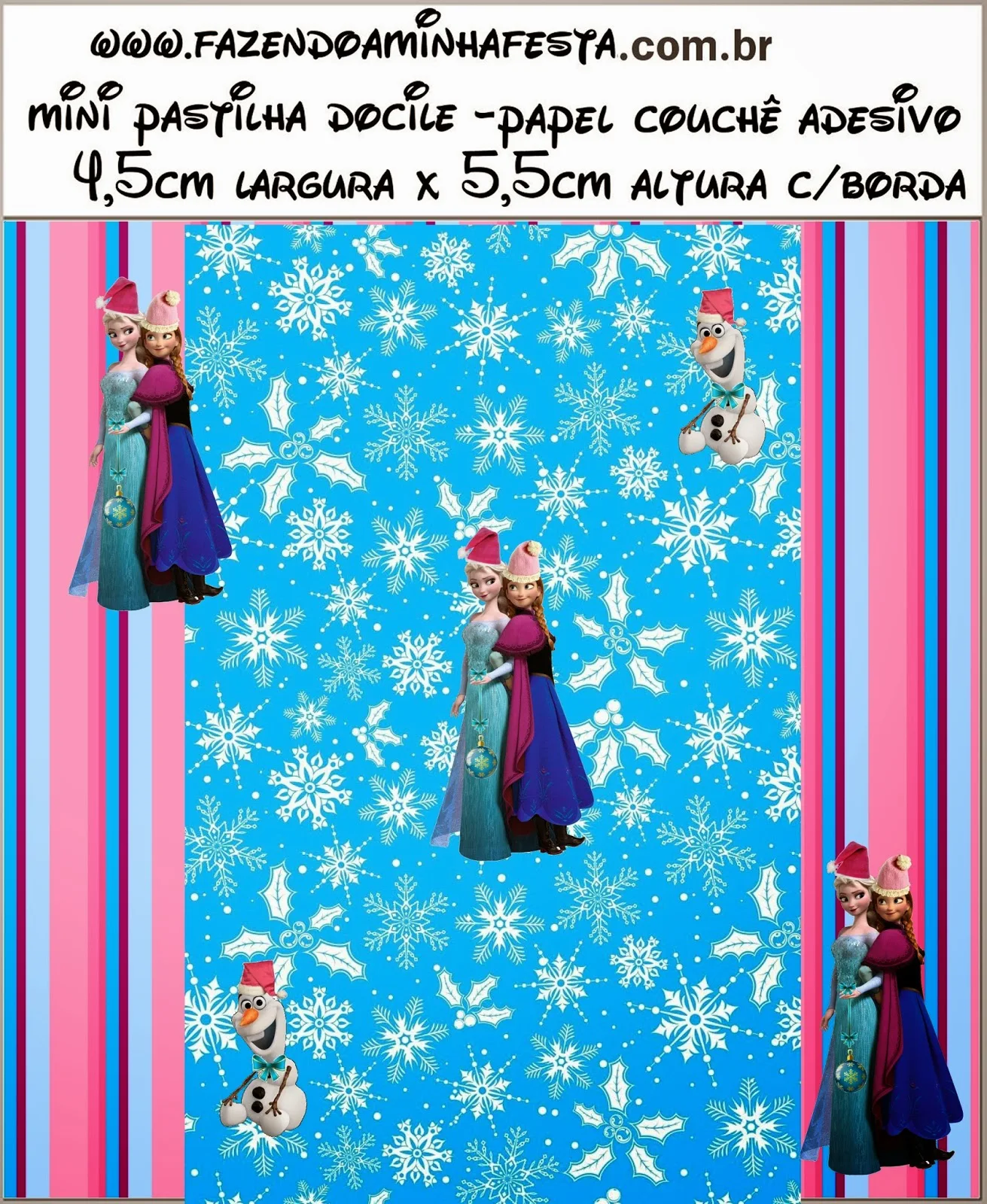 Frozen in Christmas Free Printable Candy Bar Labels.
