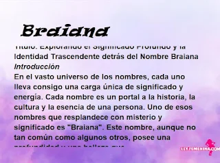 significado del nombre Braiana