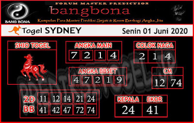 Bang Bona Sydney Senin 01 Juni 2020