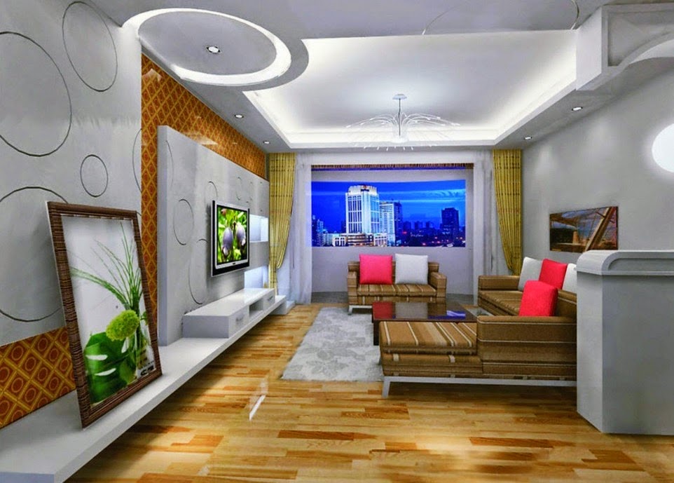 5 gypsum false ceiling designs with LED ceiling lights for ...