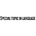  special topic in language 