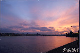 Coucher de soleil sur la Neva