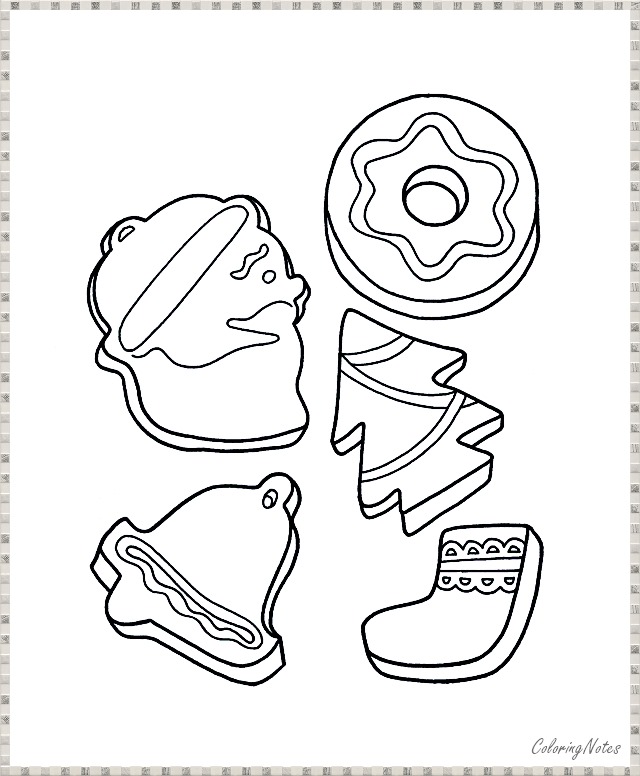 Funny Christmas Cookies Coloring Pages for Kids Free Printable - COLORING PAGES FOR KIDS FREE ...