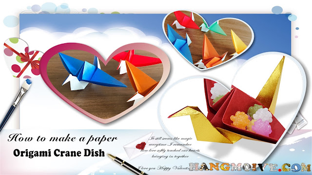 Hướng dẫn cách gấp, xếp con chim Hạc bằng giấy dùng làm đĩa đựng kẹo origami