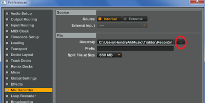 folder tempat hasil mixtape di traktor pro