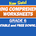 Reading Comprehension Worksheet in GRADE 6 (New Set) Free Download