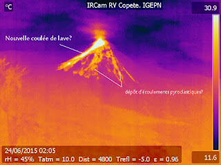 Eruption accrue sur le volcan Reventador, 24 juin 2015