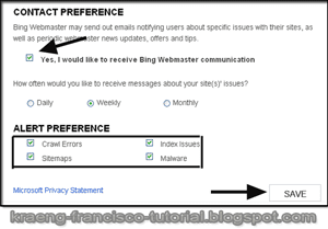 Contact Preference dan Alert Preference