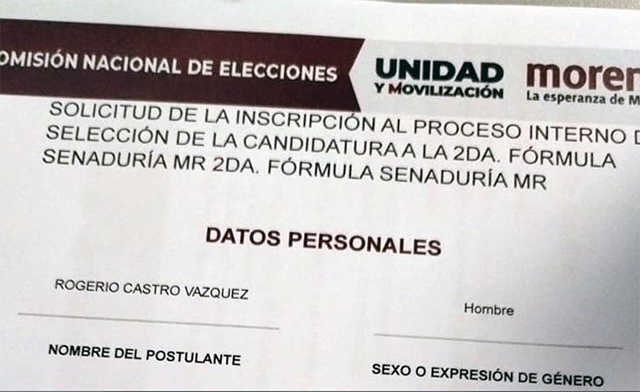 Rogerio Castro busca un escaño en el Senado, por Morena