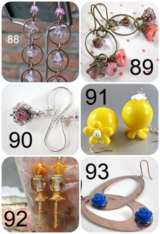 DIY verzameld/collected - oorbellen met bloemen/earrings with flowers