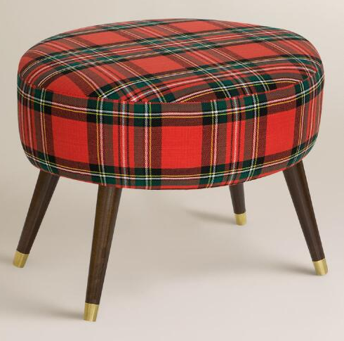 beautiful red plaid stool