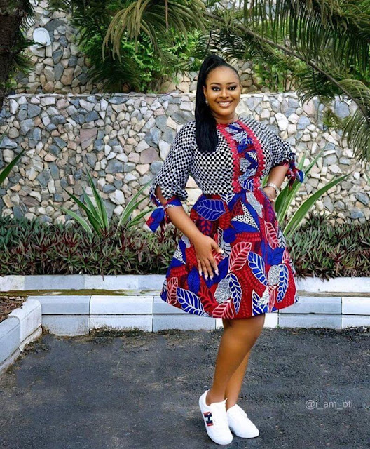 Ankara Gown With Canvas Shoes Or Sneakers: Latest Ankara Gown 2022.