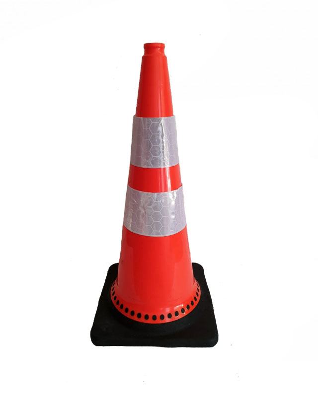 Traffic Cone Rubber / Kerucut Safety 75 base hitam cm Purwokerto