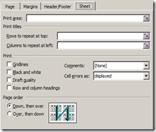 sheet setup