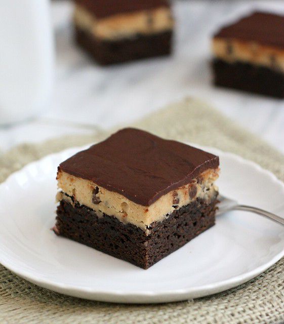 Peanut Butter Chocolate Chip Cookie Dough Brownies