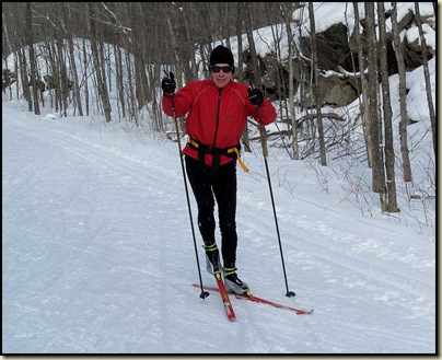 Ken demonstrates his skate-skiing technique